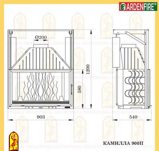 Каминная топка Мета камилла 900п_1