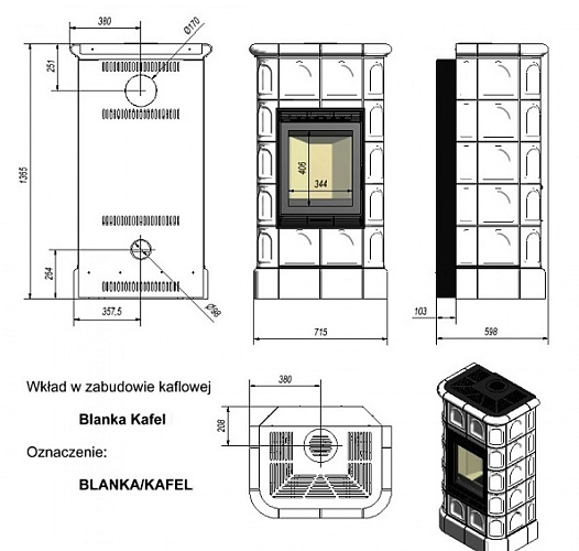 Печь-камин Blanka 8 kW stove крем матовый_1